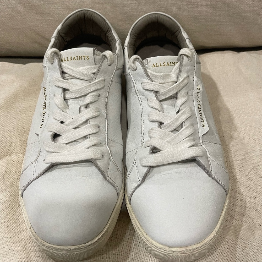 All Saints White Leather Sneaker